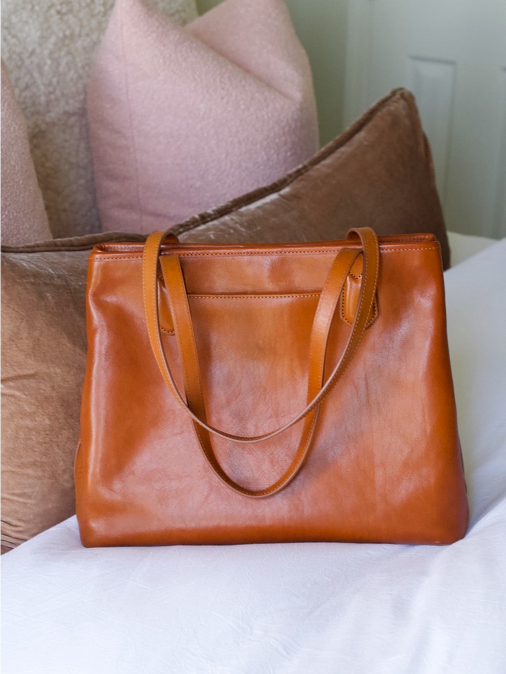 Brahmin Medium Julian Leather Bag In Honey Topsail - Picture 2 of 14